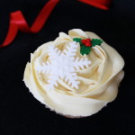Snowflake and Holly Christmas Cupcake