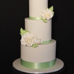 Ivory and Green Wedding Cake